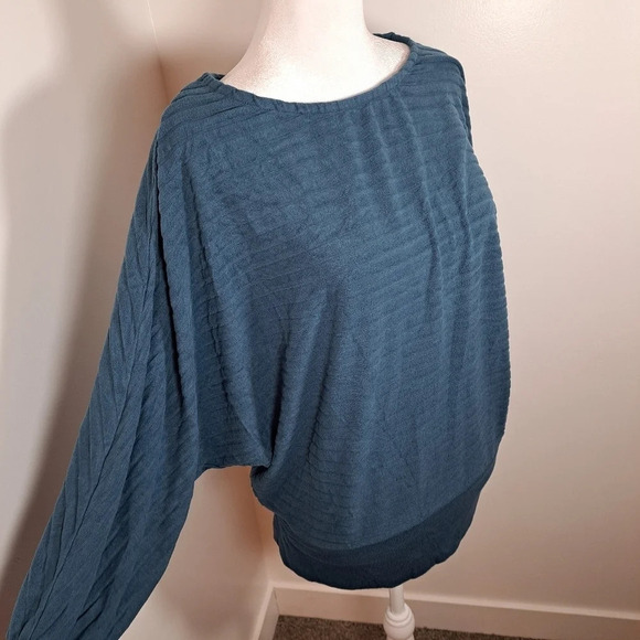 Saturday Sunday Anthropologie Stripe Ribbed Blue Hacci Sweater Size Small Shirt - Picture 4 of 8